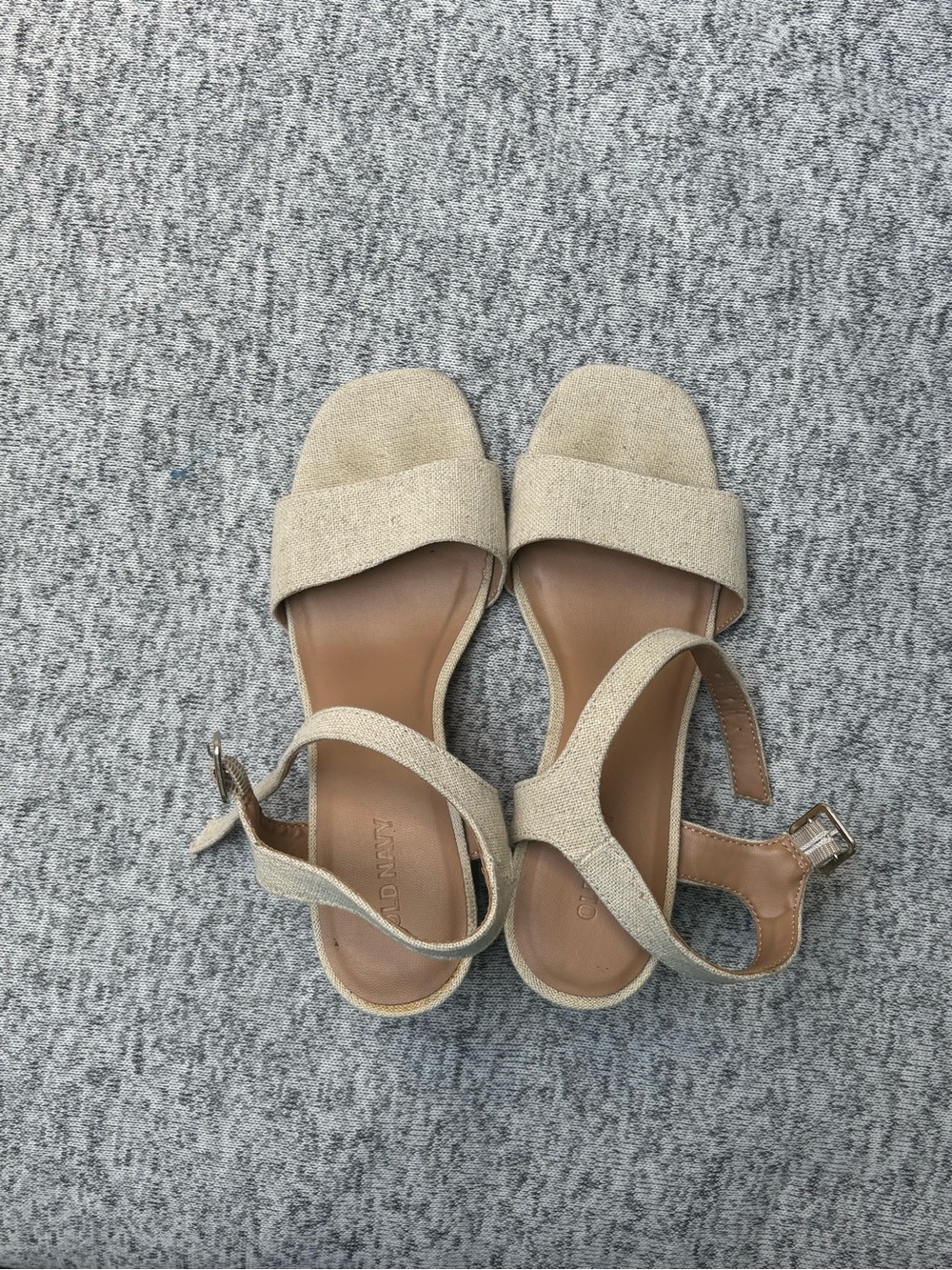Old Navy Neutral Beige Open-Toe Ankle Strap Heels